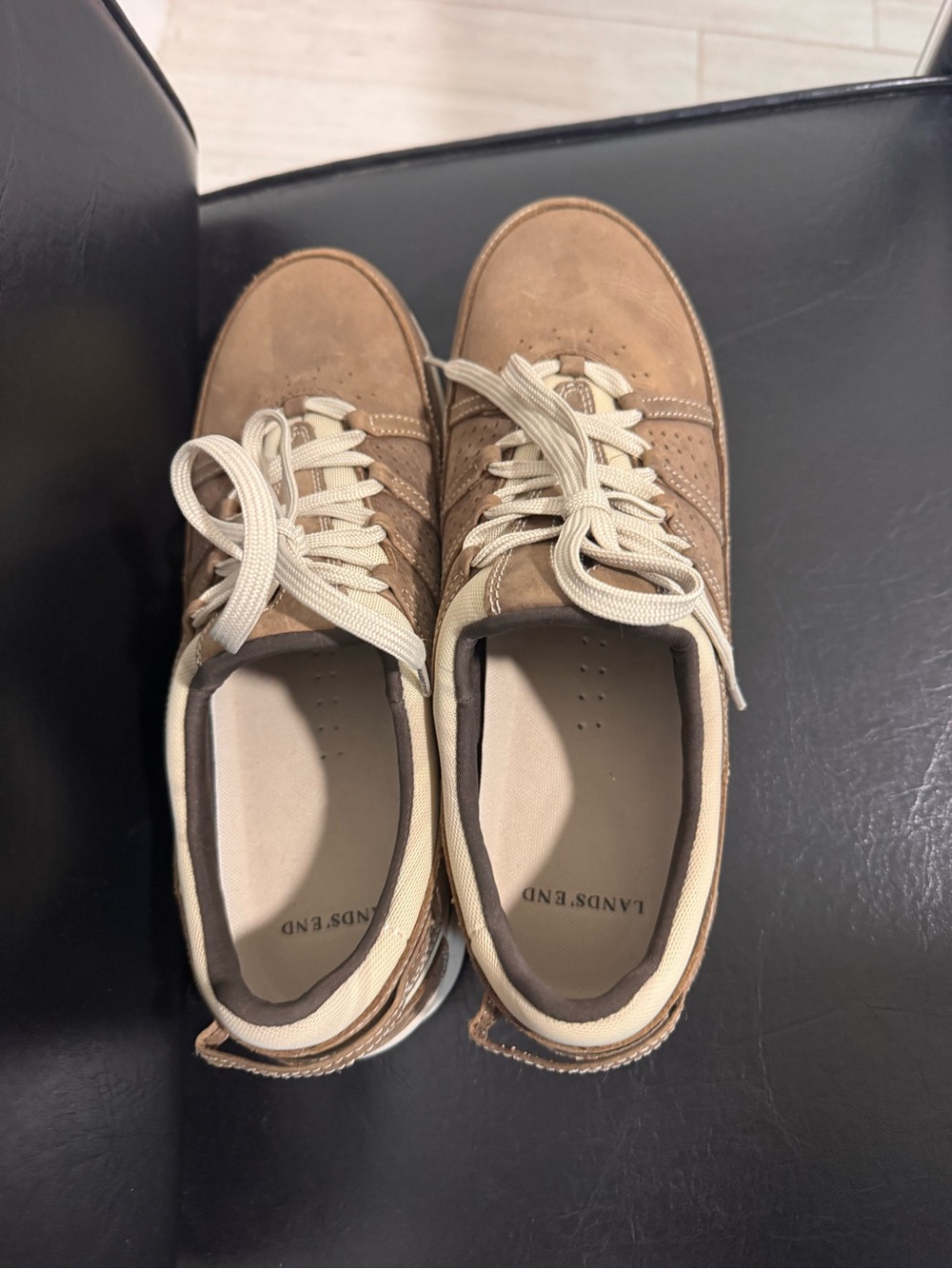 LandsEnd Casual Comfortable Walking Shoes Tan/Beige 11D Mens